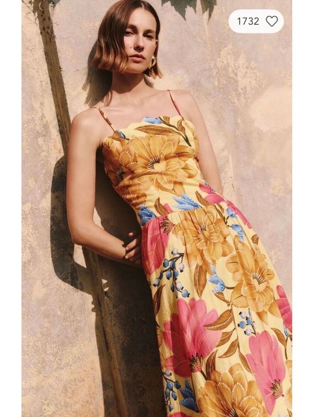 Farm Rio x Anthropologie Linen-Blend Dress in Floral Maria
